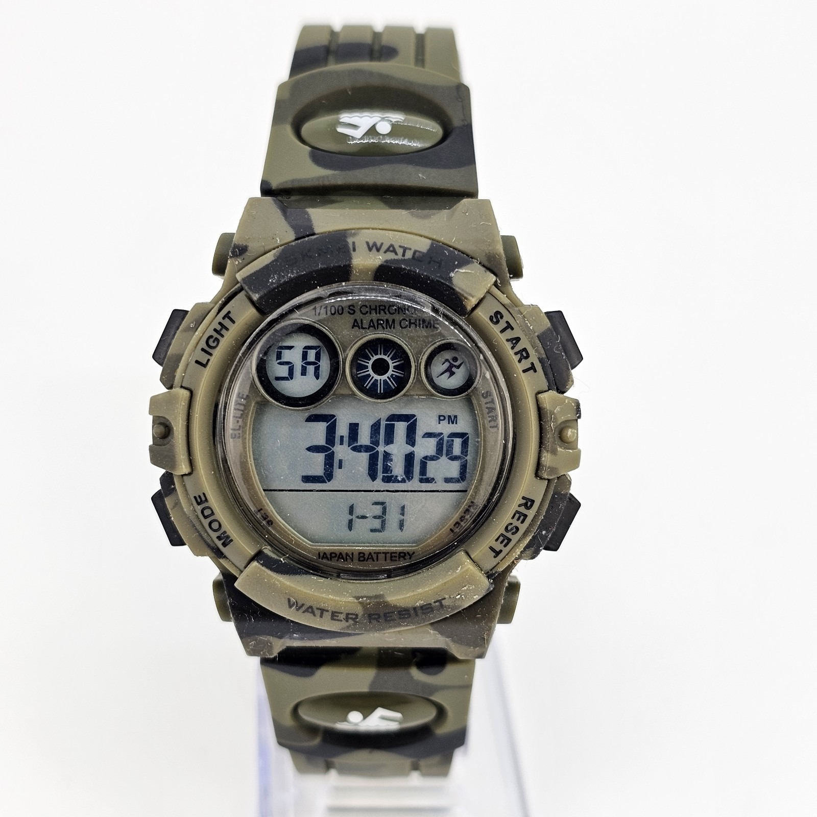 Kid's Sport Digital Watch 38mm Camouflage Case Plastic Bands New Battery